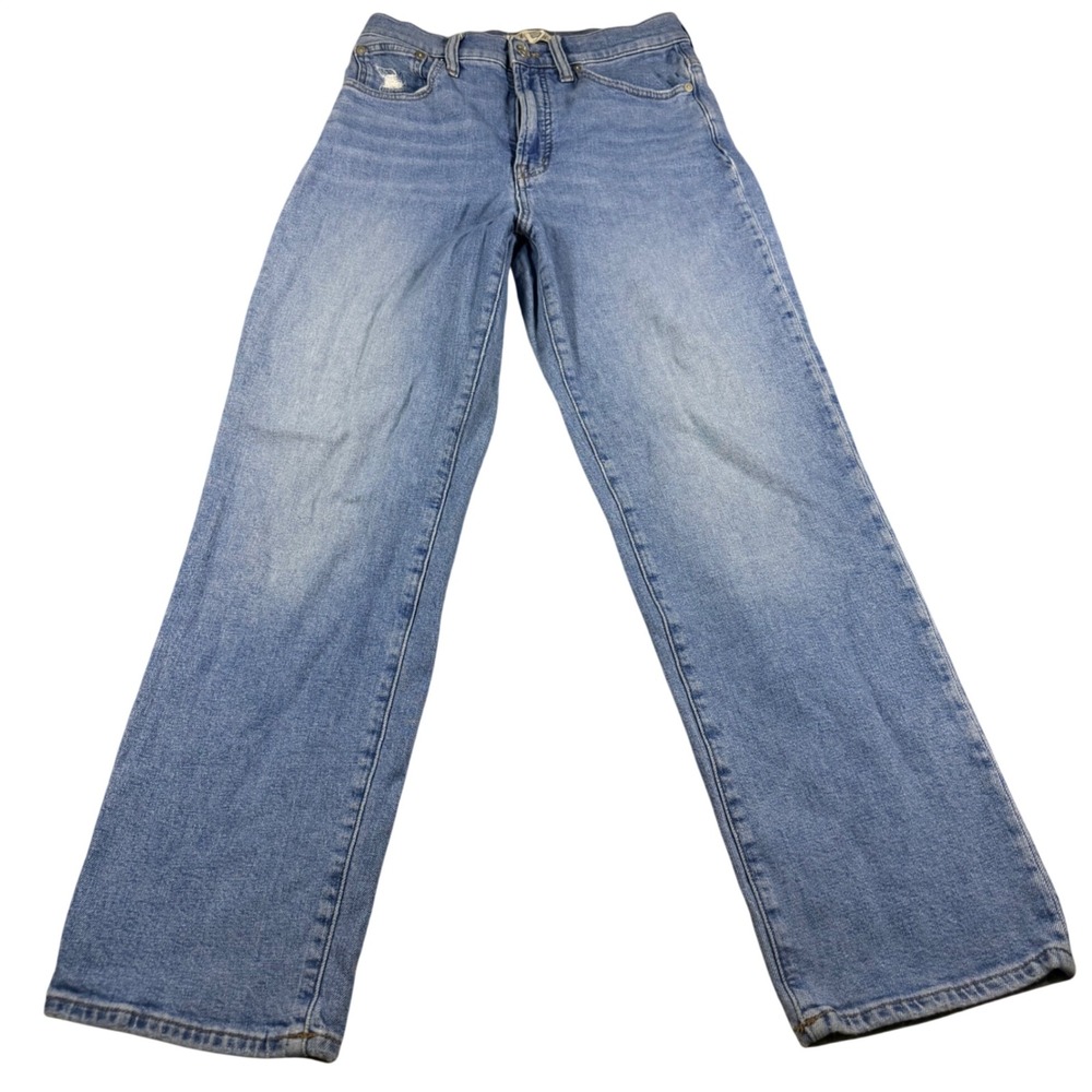 Madewell The Perfect Vintage Straight Crop Jean Blue High Rise Denim Size 26